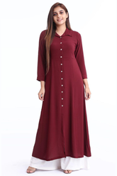Red long frock design for every occasion – modern long shirts for girls, frock dress for festive occasions in Pakistan
